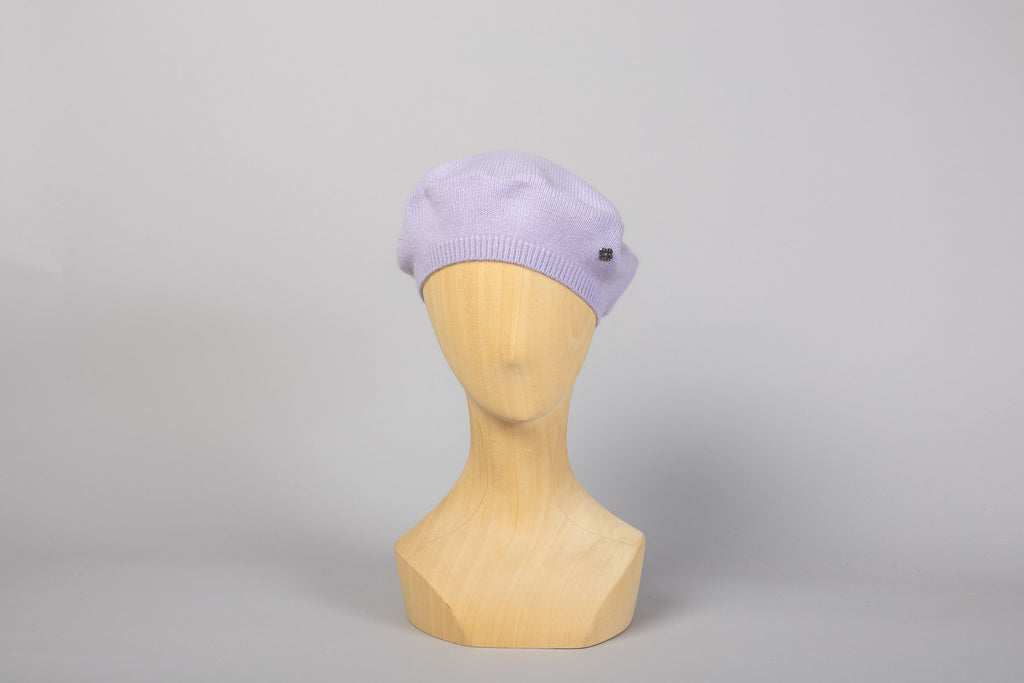 Béret cachemire parme packshot face