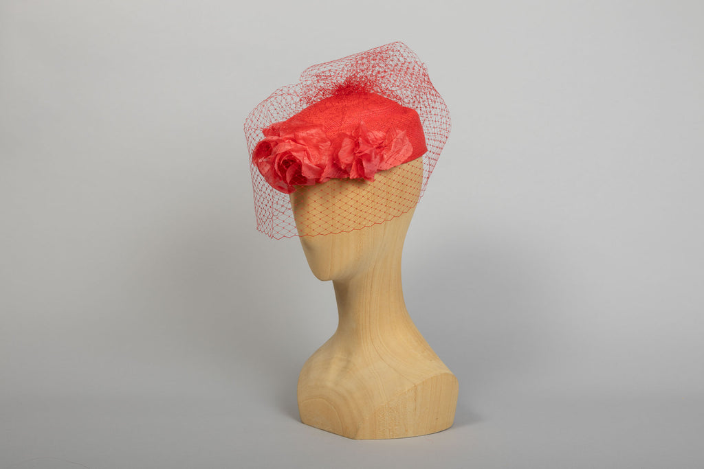 bibi de cérémonie Aura paille rose 3/4