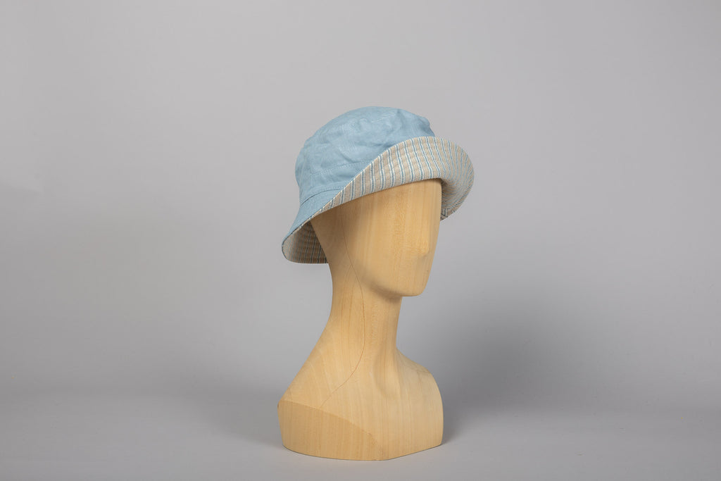 bob josh rayure lin reversible bord relevé bleu