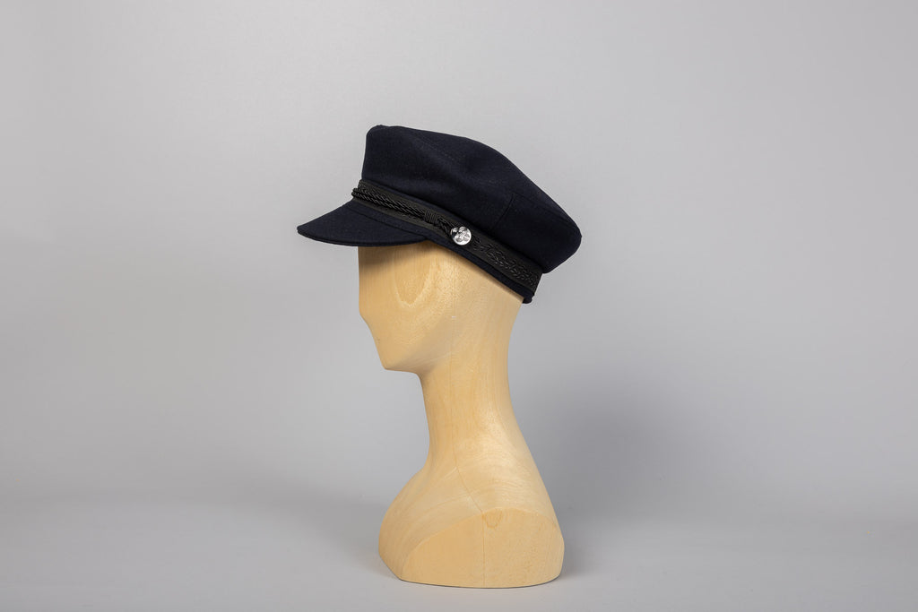 Carnac casquette de marin laine bleu marine packshot profil