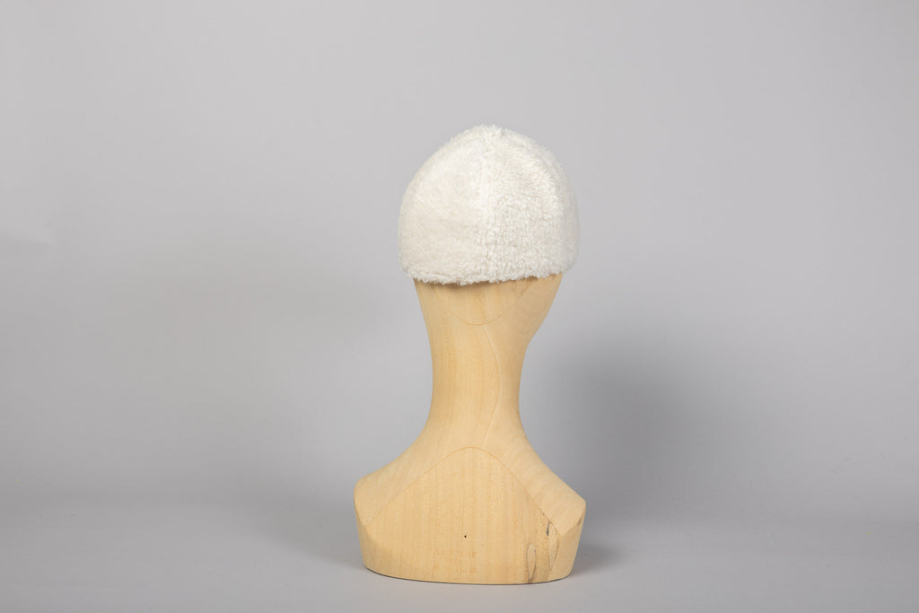 casquette baseball shearling Shercap vanille de dos