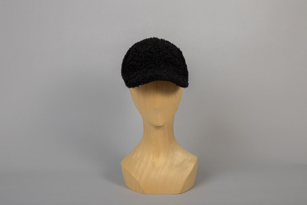 casquette baseball shearling Shercap noir de face