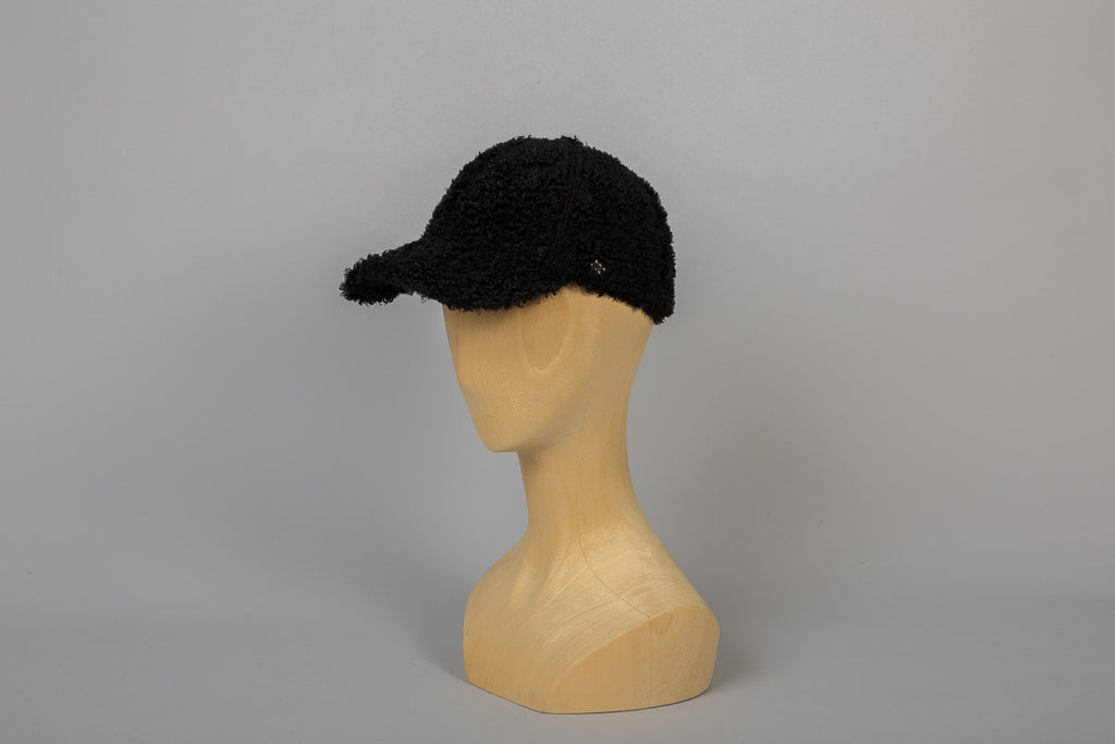 casquette baseball shearling Shercap noir de 3/4