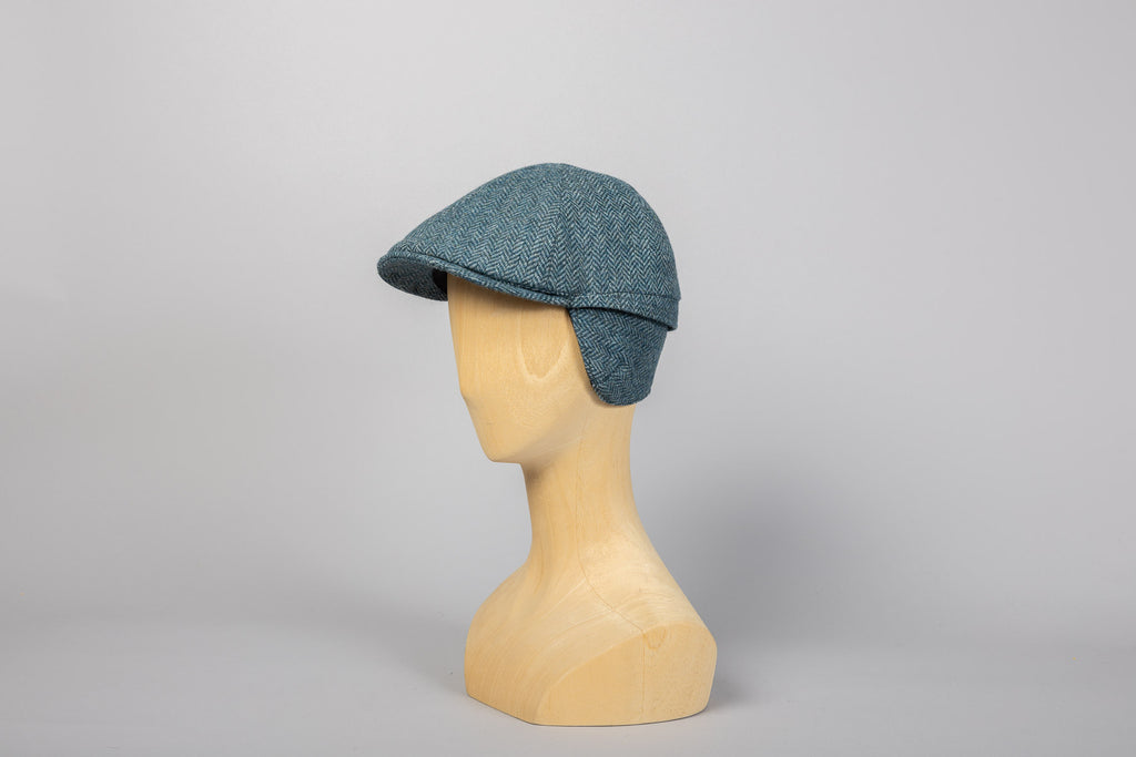 Casquette Eton oreilles bleu canard packshot 3/4