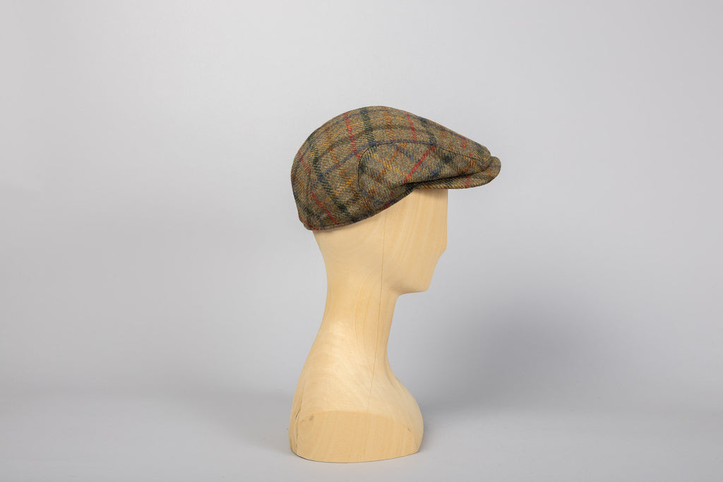 Casquette Ivy Contemporary carreaux vert orange packshot profil