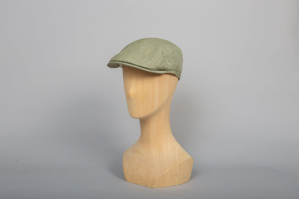 Casquette William été lin vert olive packshot 3/4