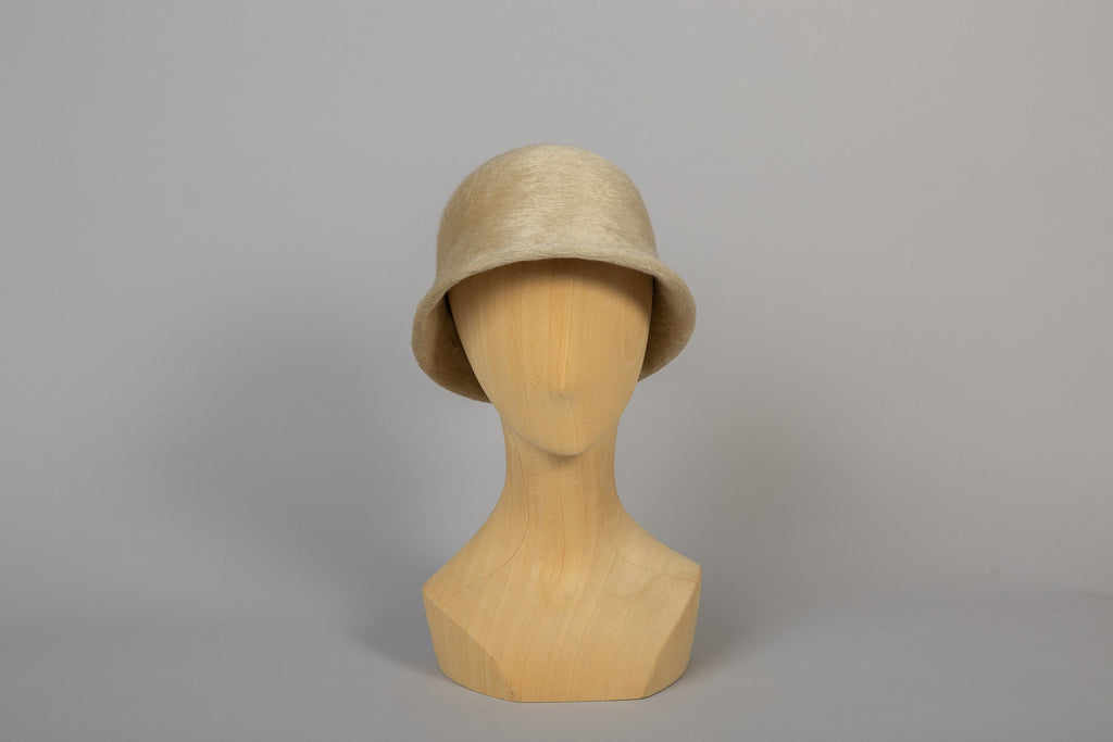 cloche coco souple feutre flamand beige de face