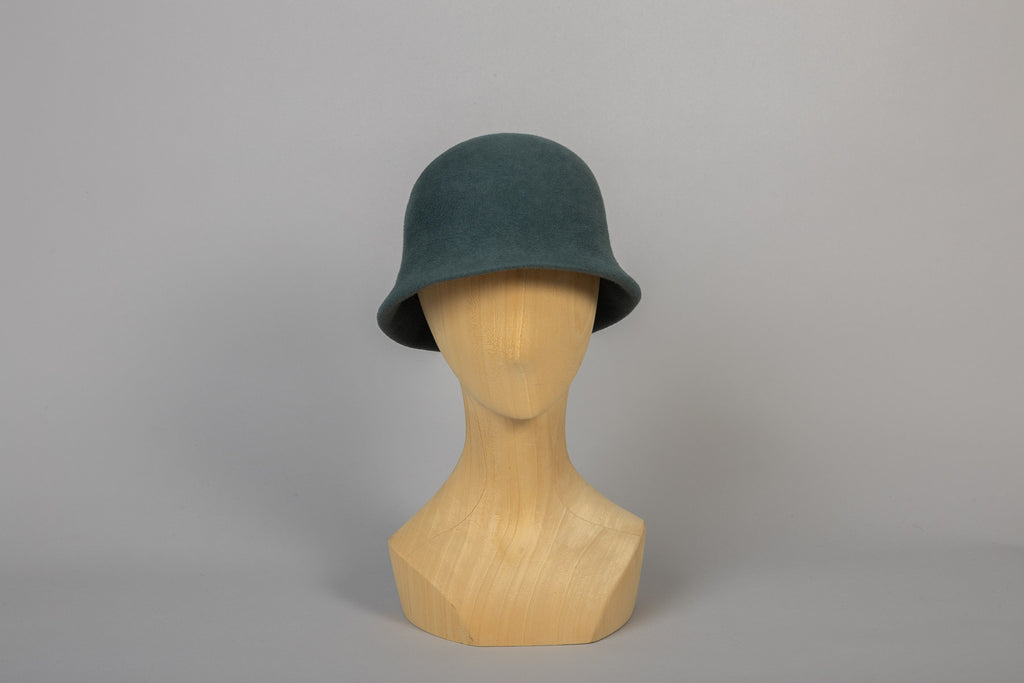 cloche coco souple feutre celadon de face