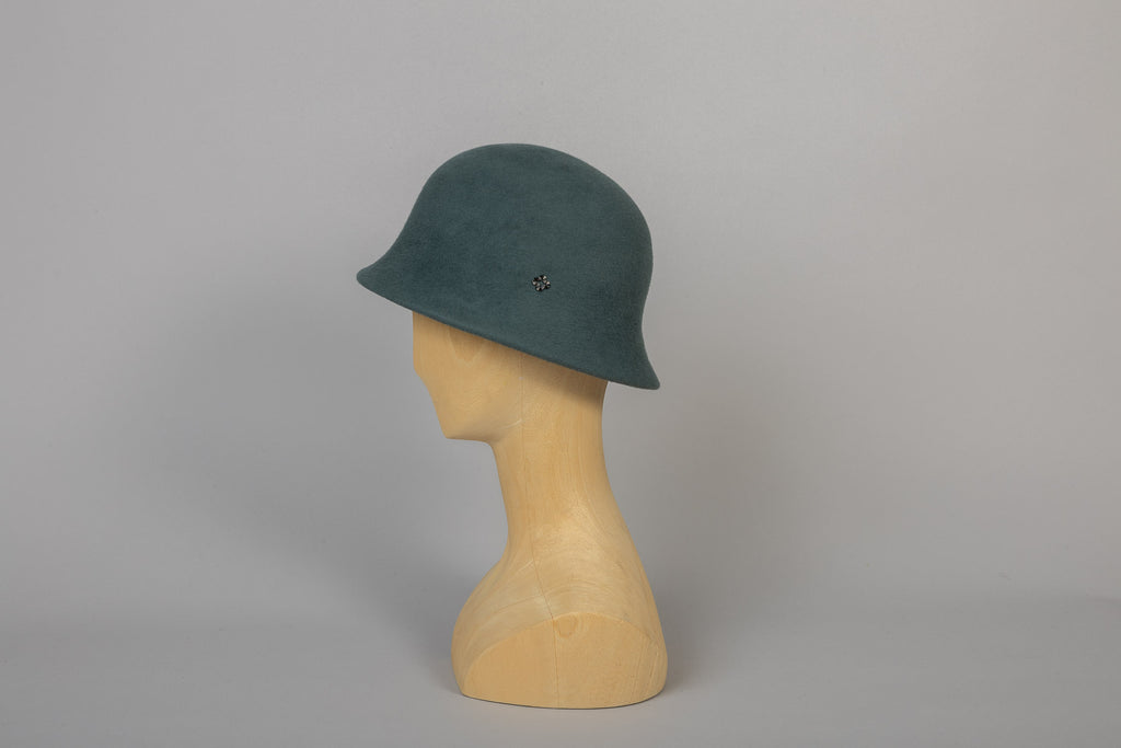 cloche coco souple feutre céladon de profil