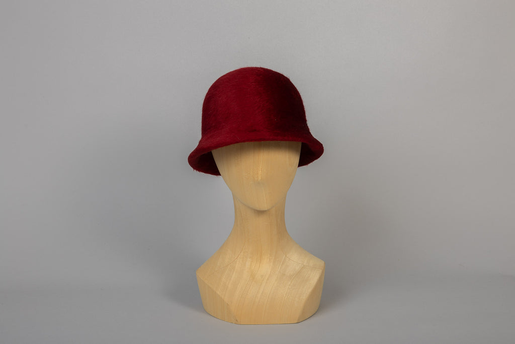 cloche coco souple feutre flamand rouge de face