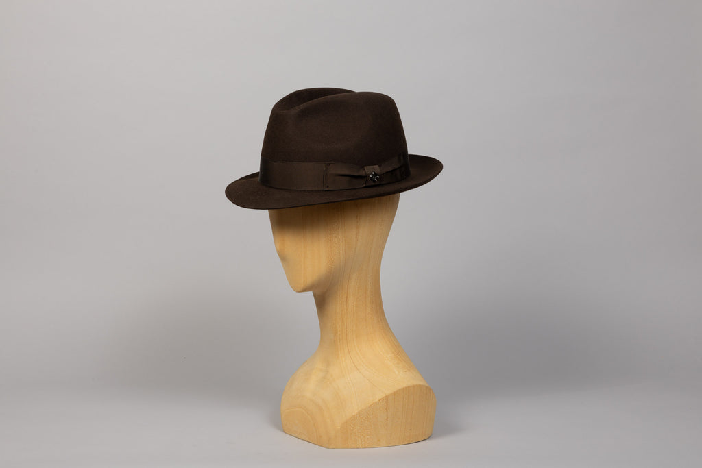 chapeau roma castor marron de 3/4