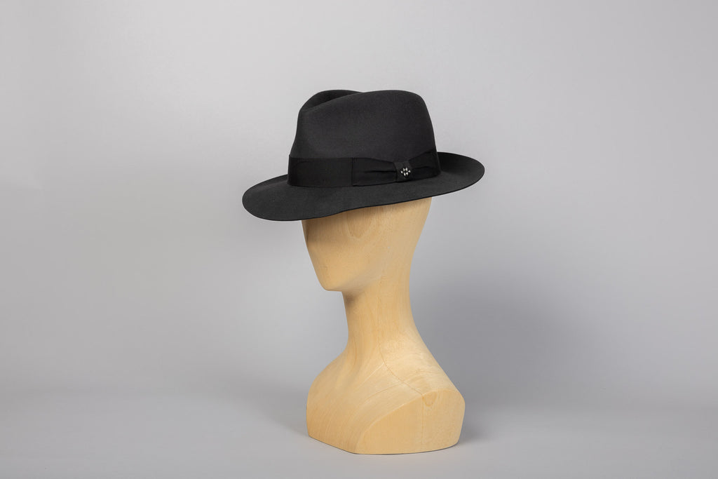 Chapeau Babylone feutre gris foncé packshot 3/4