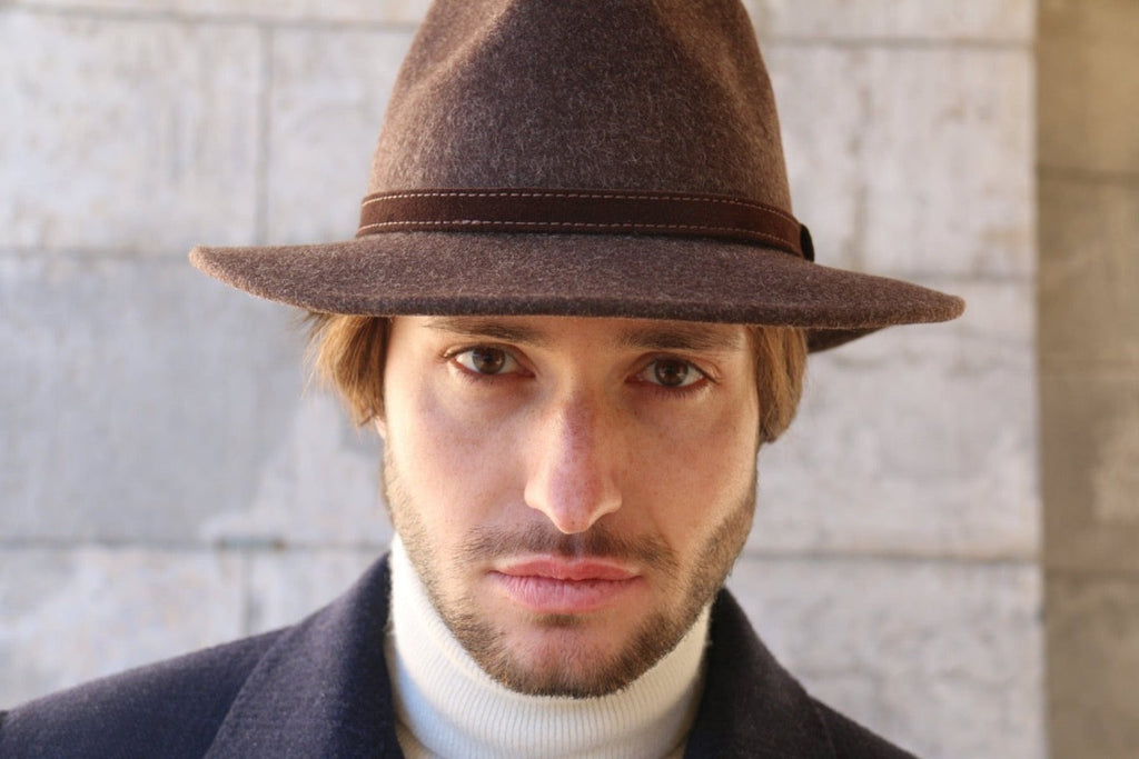 Chapeau Montréal marron porté homme face