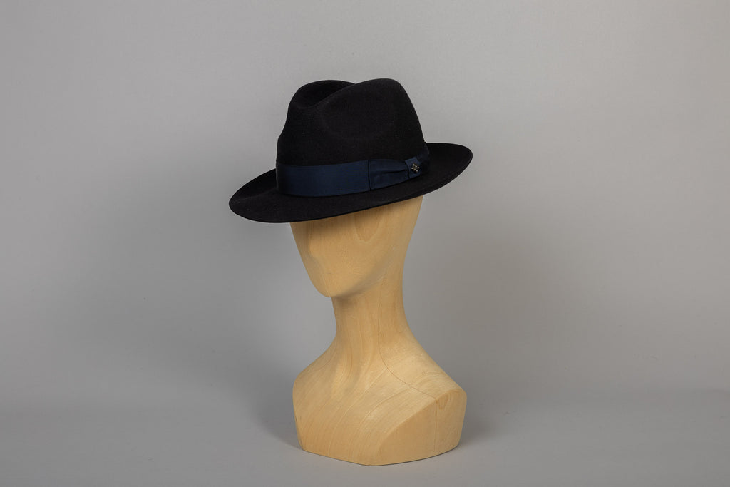 Chapeau Napoli fedora castor marine 3/4 2