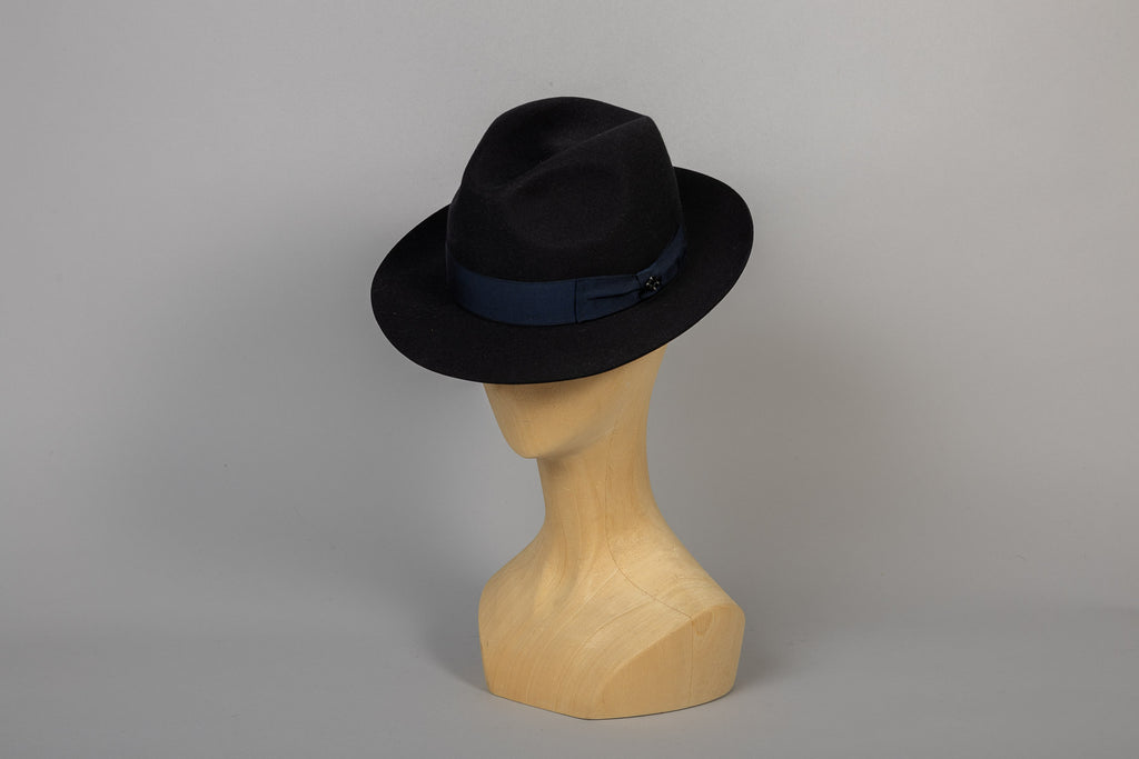 Chapeau Napoli fedora castor marine 3/4 3