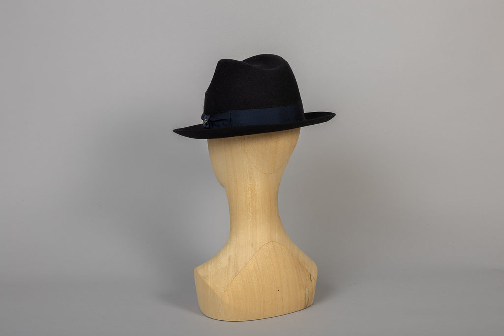 Chapeau Napoli fedora castor marine dos
