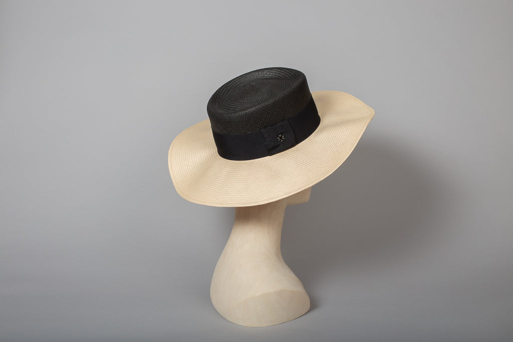 chapeau panama croisette bicolore profil