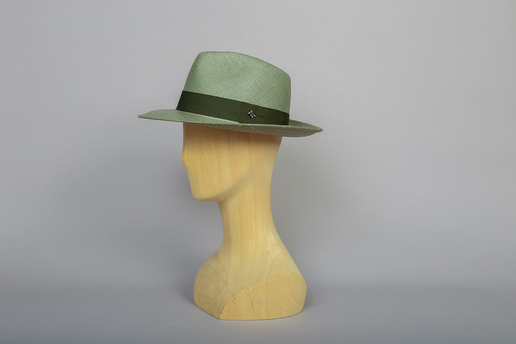 chapeau panama isla del sol color bloc vert olive