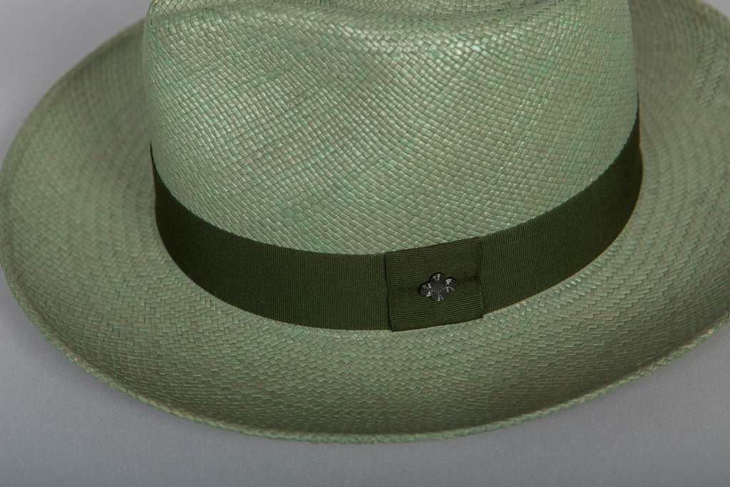 chapeau panama isla del sol color bloc vert olive zoom