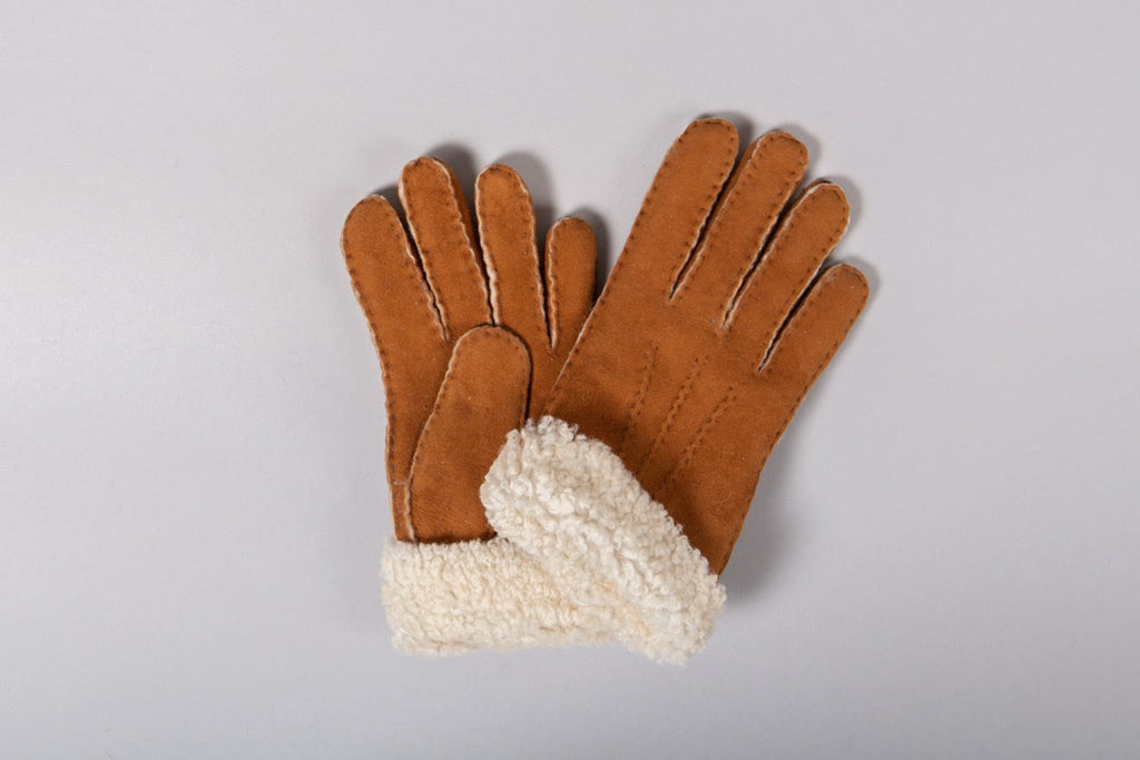 Gants mouton Curly marron chesnut packshot pli