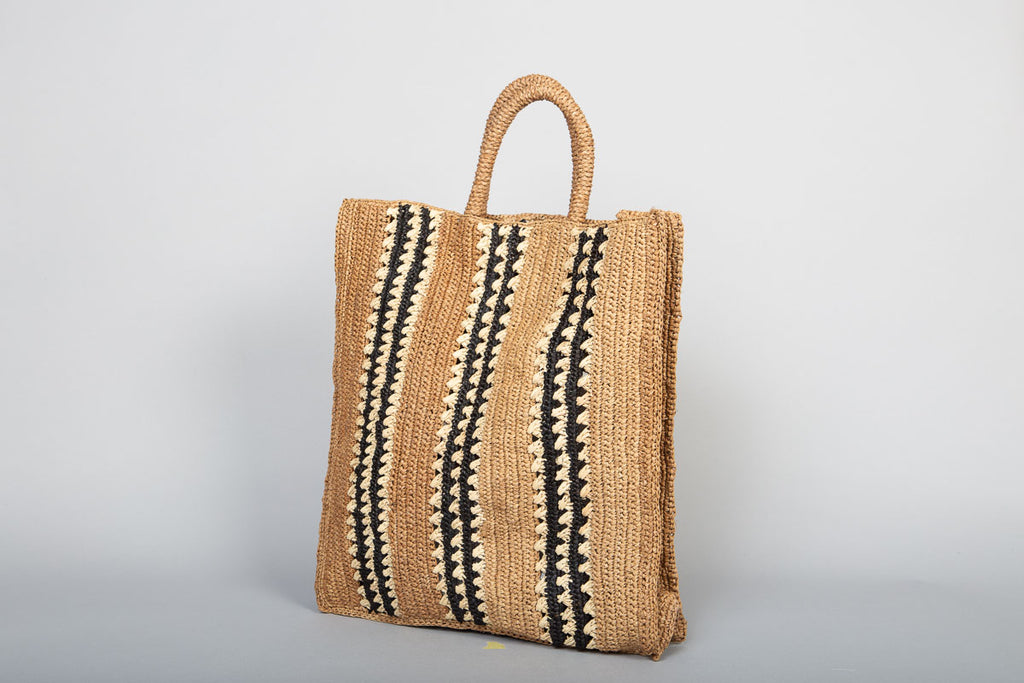 sac en raphia Mileno noir 3/4