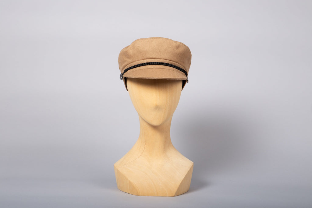 Carnac casquette de marin cachemire camel packshot face