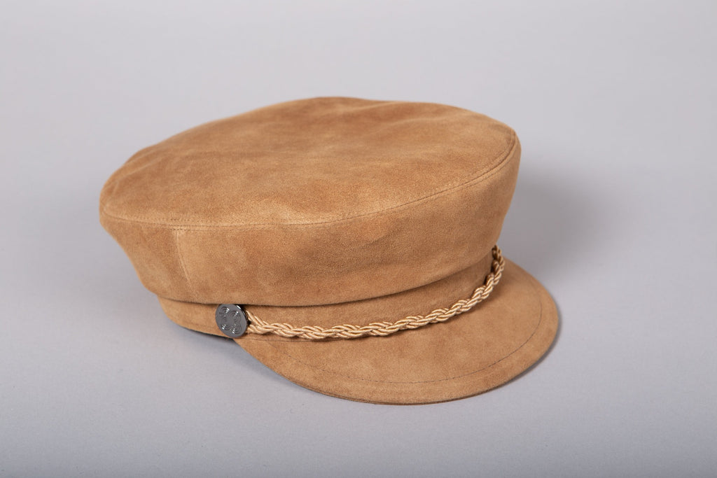Carnac casquette de marin daim camel packshot détails
