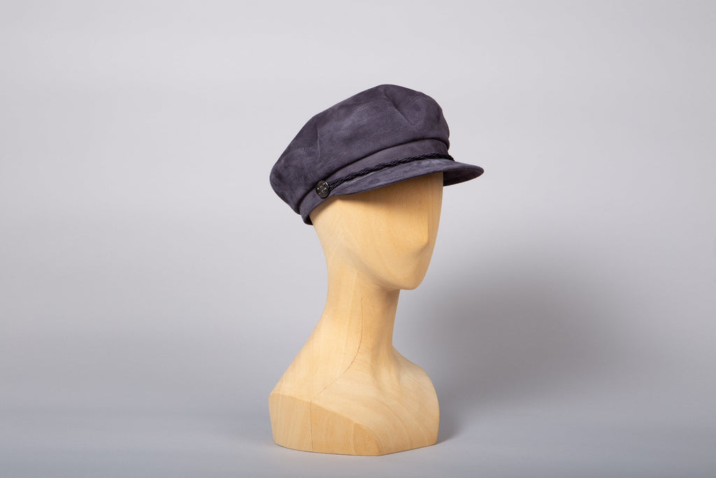 Carnac casquette marin daim navy packshot 3/4