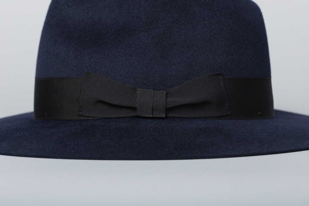 Chapeau Babylone feutre bleu packshot profil