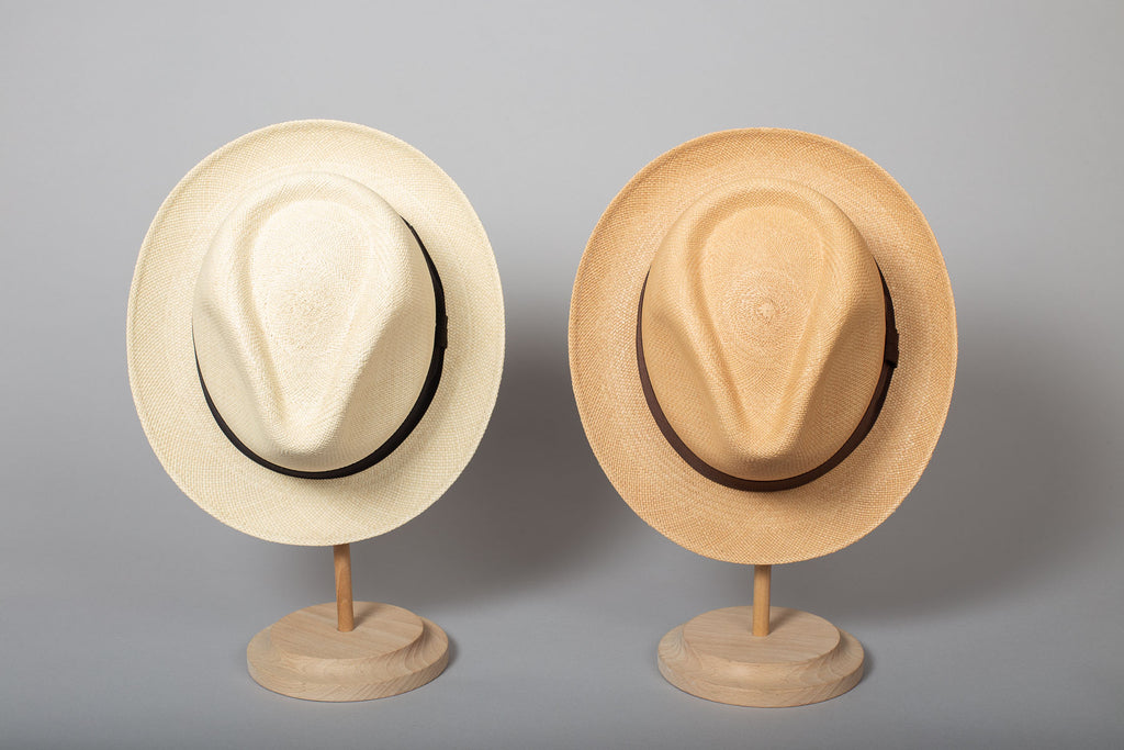 duo chapeau panama trilby nice moka et naturel calotte