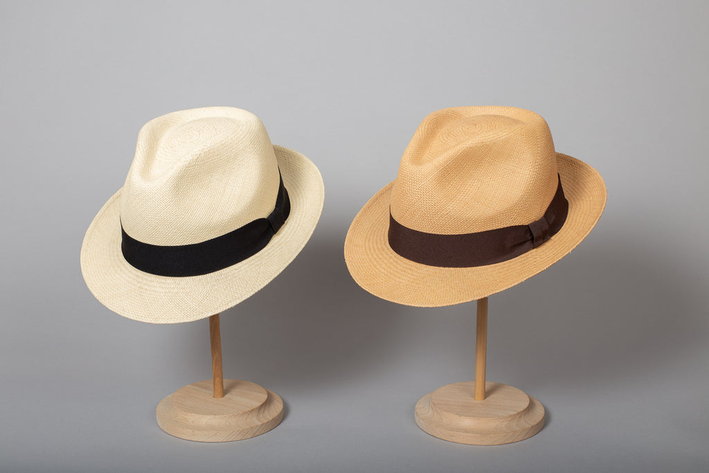 duo chapeau panama trilby nice moka et naturel 3/4